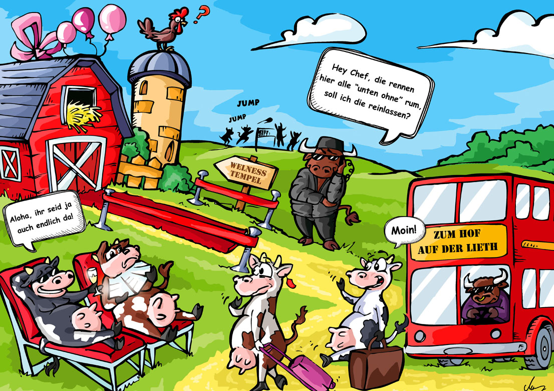 Illustration für einen Bio Bauernhof
