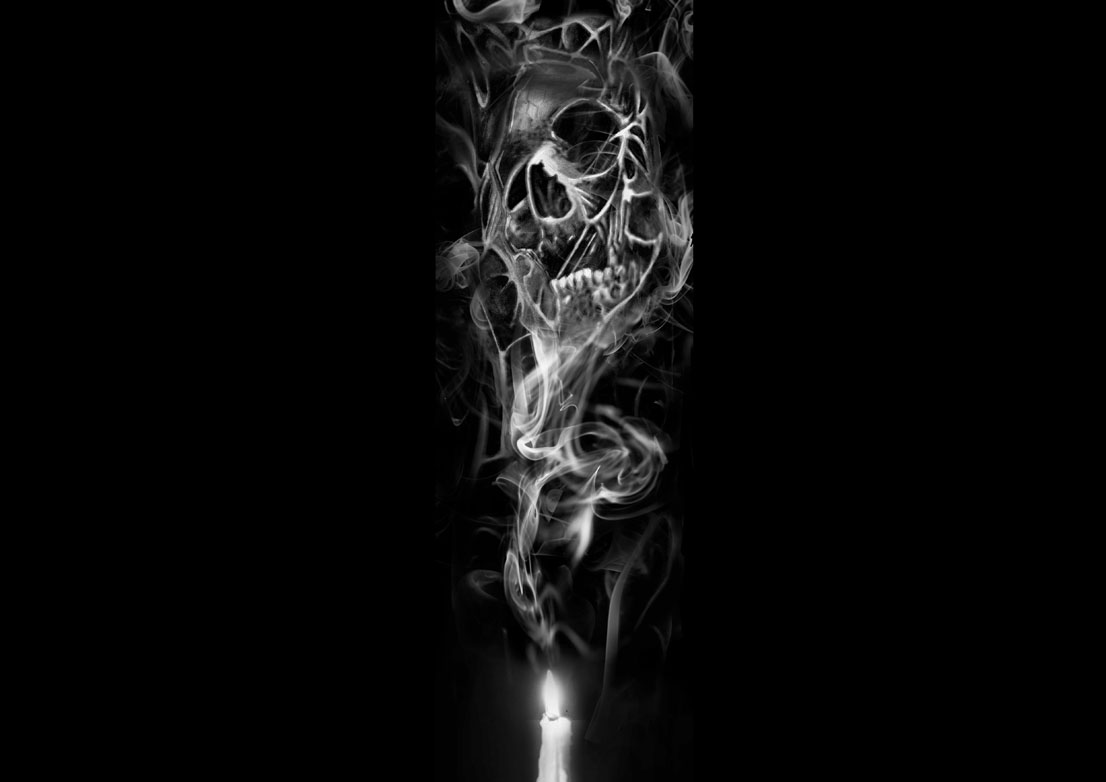 Tattoovorlage Smoking Skull